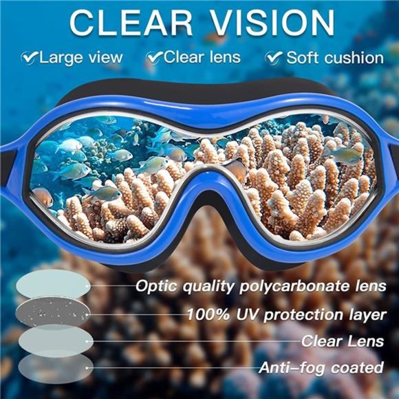 Keary 2 Pack Swim goggles for Adult Youth with Soft Silicone Gasket - Picture 6 of 7